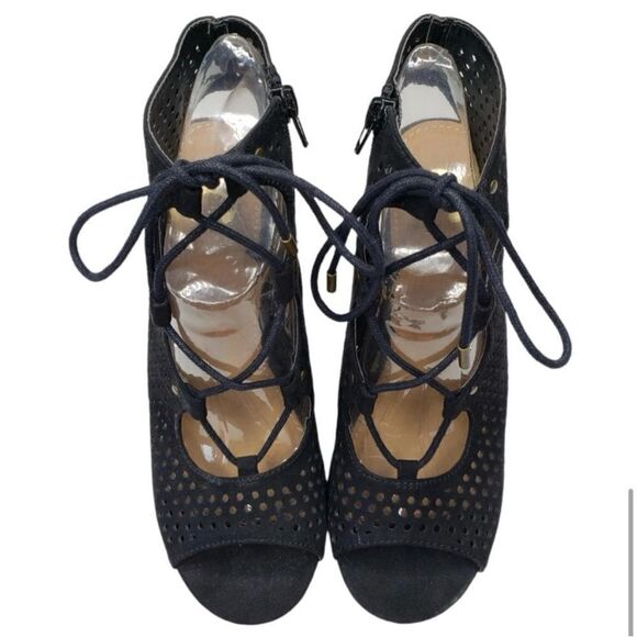 #157 WEDGE Suede Lace Up  Sandals - Picture 2 of 9